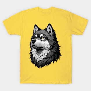 Stunning and Cool Eurasier Monochrome and Gold Portrait for Father's Day T-Shirt